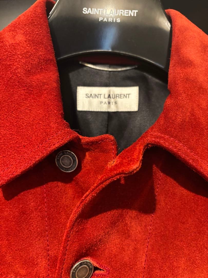 サンローランパリ 2020SS スエードGジャン トラックジャケット赤 44