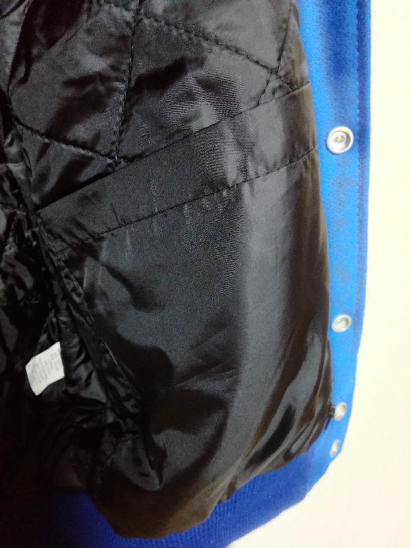 game sportswearゲームスポーツウェアウール袖革スタジャン美品L