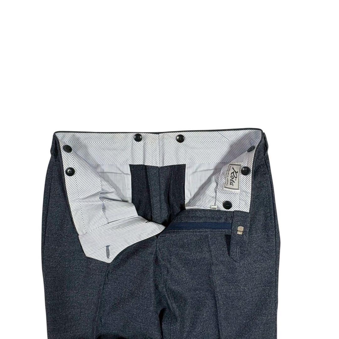 【美品】Rota ダークグレー スラックス　46 上質素材　カシミヤ　ウール