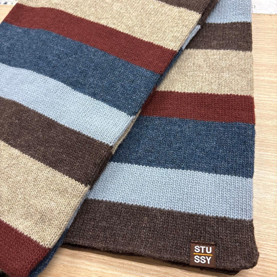 STUSSY ボーダーガラスマフラー