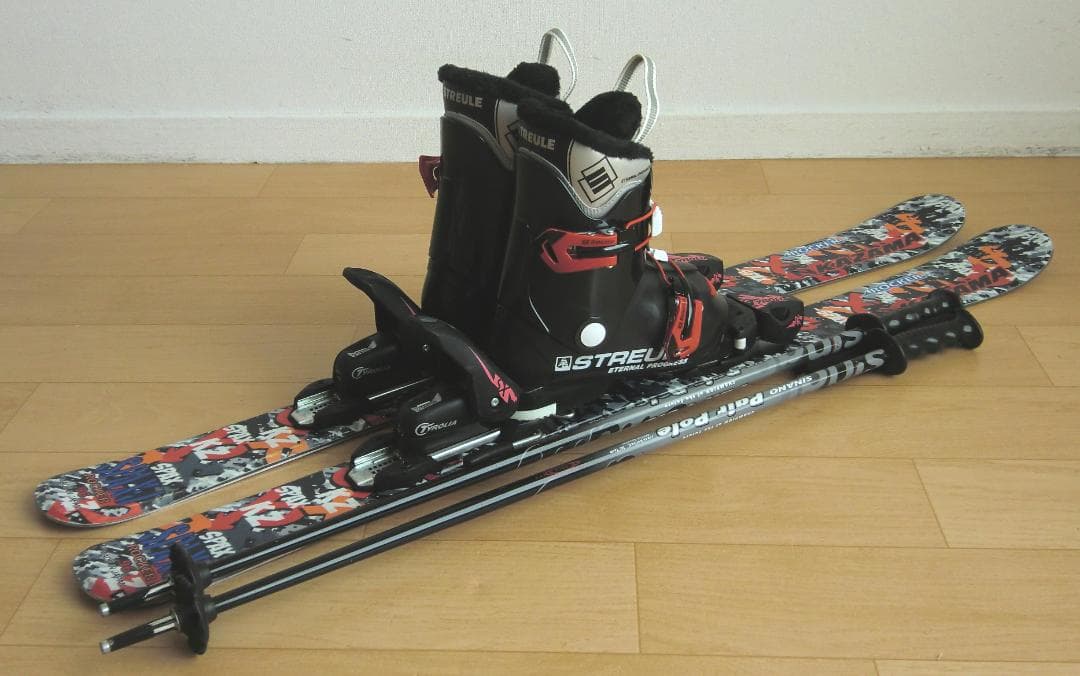 ■1月限定■送料無料■KAZAMA■子供用スキーセット■板96靴19■WAX済■