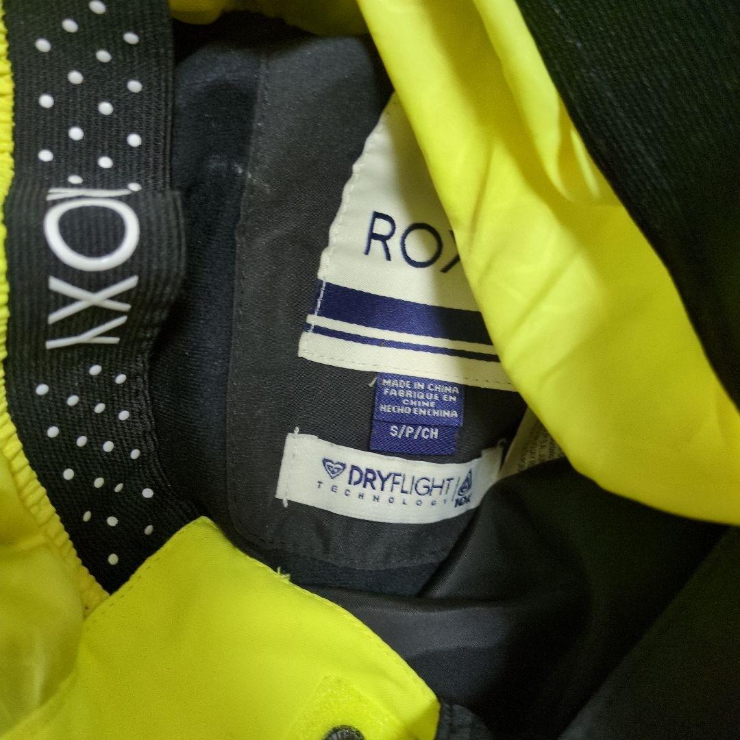 【美品】ROXY　スノボウェア　上下セットアップ　Ｓ　　ブルー　総柄　イエロー