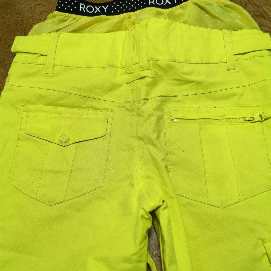 【美品】ROXY　スノボウェア　上下セットアップ　Ｓ　　ブルー　総柄　イエロー