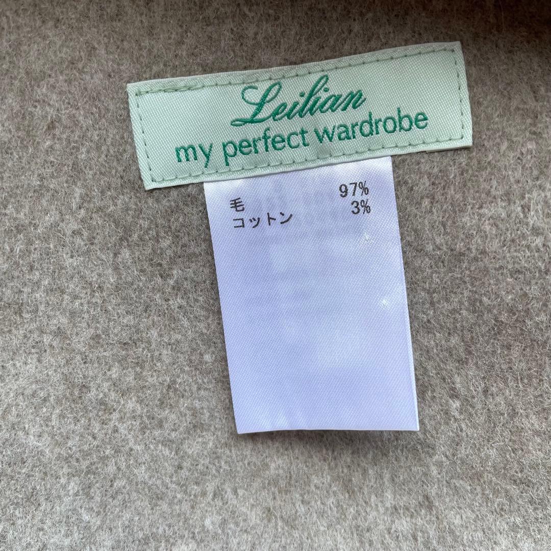 新品　Leilian レリアン　コート　ロング　毛　コットン　グレー　9