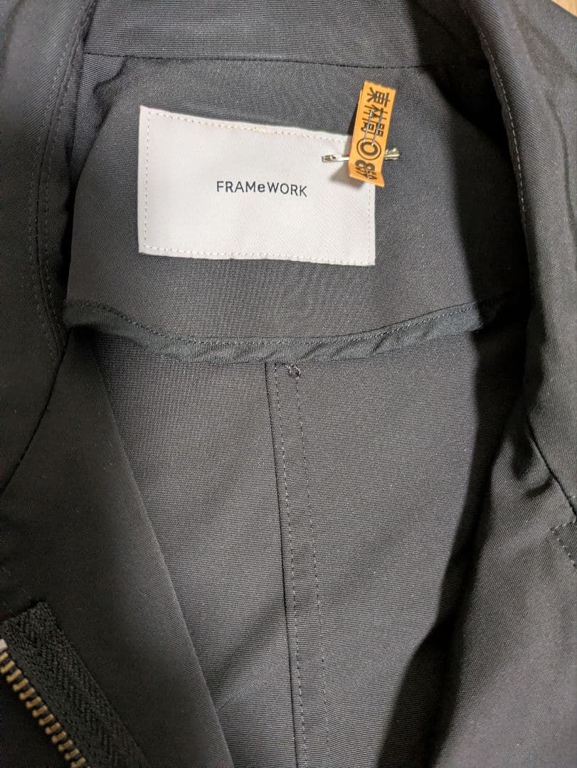 美品 FRAMeWORK 撥水 ポンチョトレンチコート ブラック 38