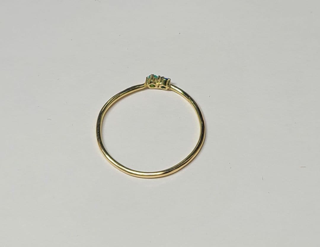 美しいブルーの共演!!★バターリャパライバトルマリン&アウイナイトリング18K★