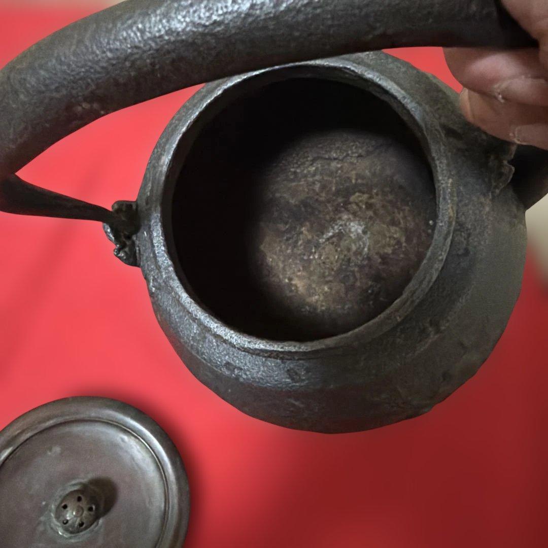 旧家蔵出し　古美術　茶道具　龍文堂鉄瓶