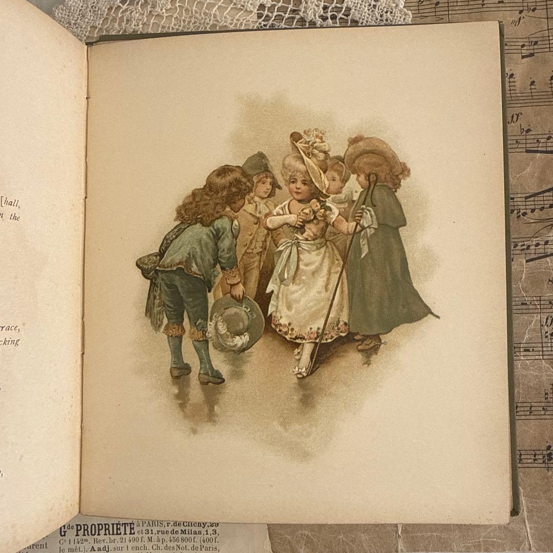 稀少アンティーク美しい挿絵のヴィクトリアン絵本　洋書ジャンクジャーナル古書