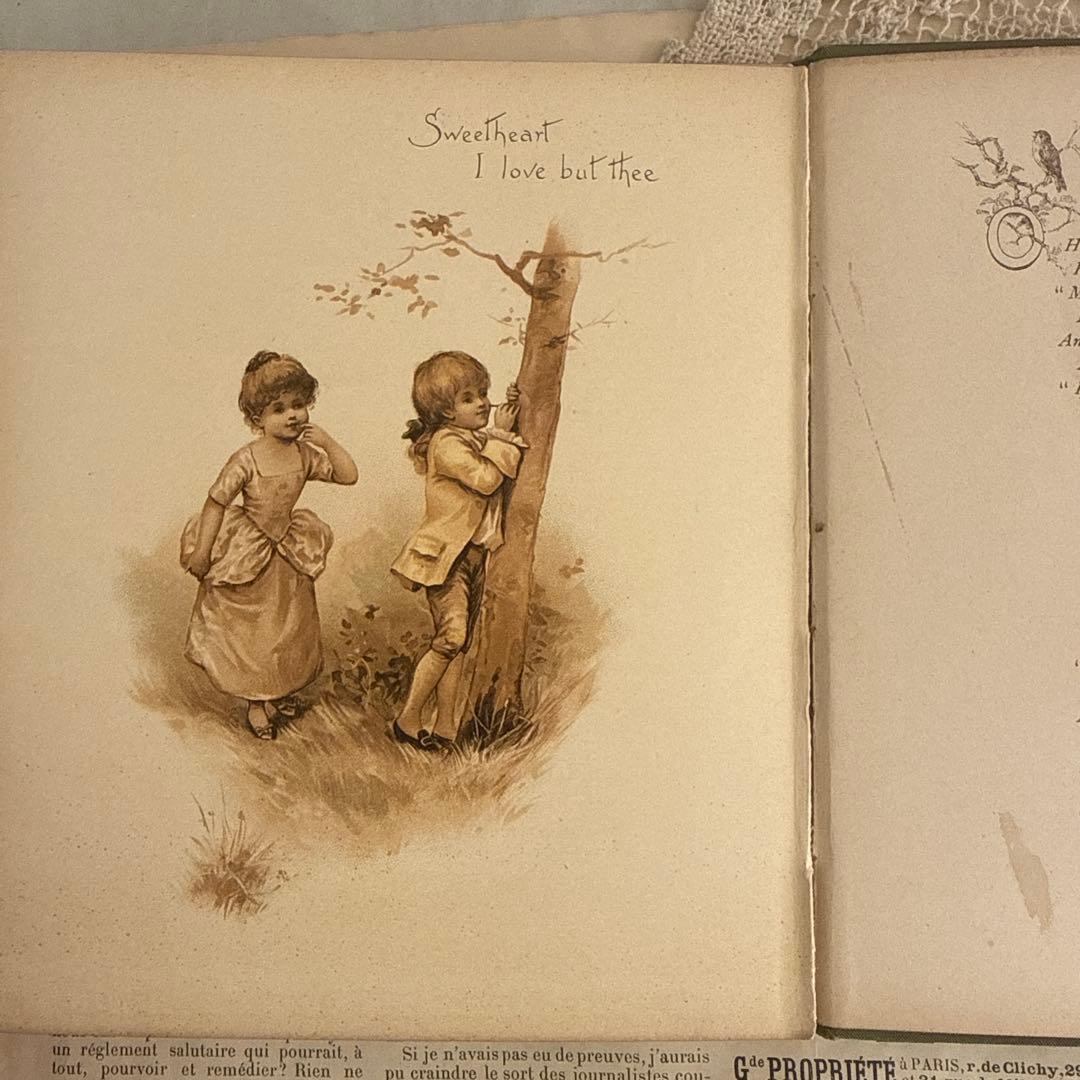 稀少アンティーク美しい挿絵のヴィクトリアン絵本　洋書ジャンクジャーナル古書