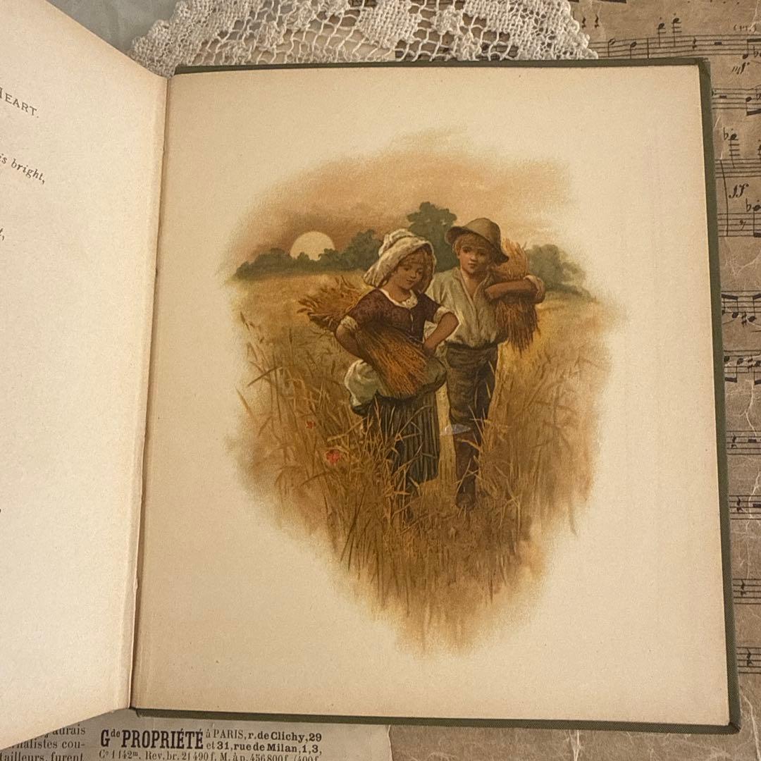 稀少アンティーク美しい挿絵のヴィクトリアン絵本　洋書ジャンクジャーナル古書