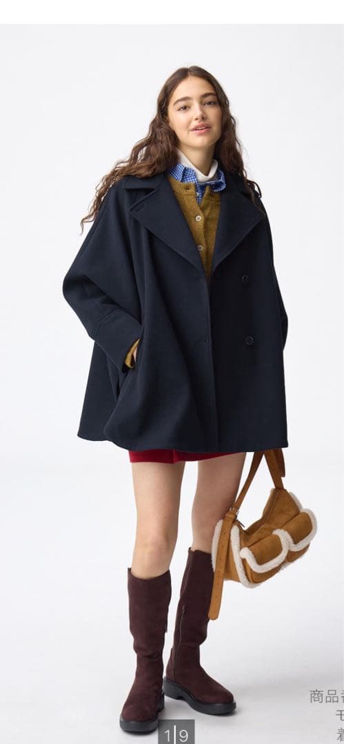 ☆新品☆GU コージーメルトンケープコートZ+E ネイビー XLサイズ