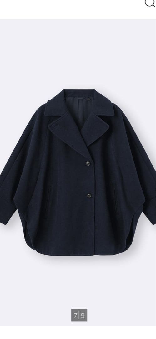 ☆新品☆GU コージーメルトンケープコートZ+E ネイビー XLサイズ