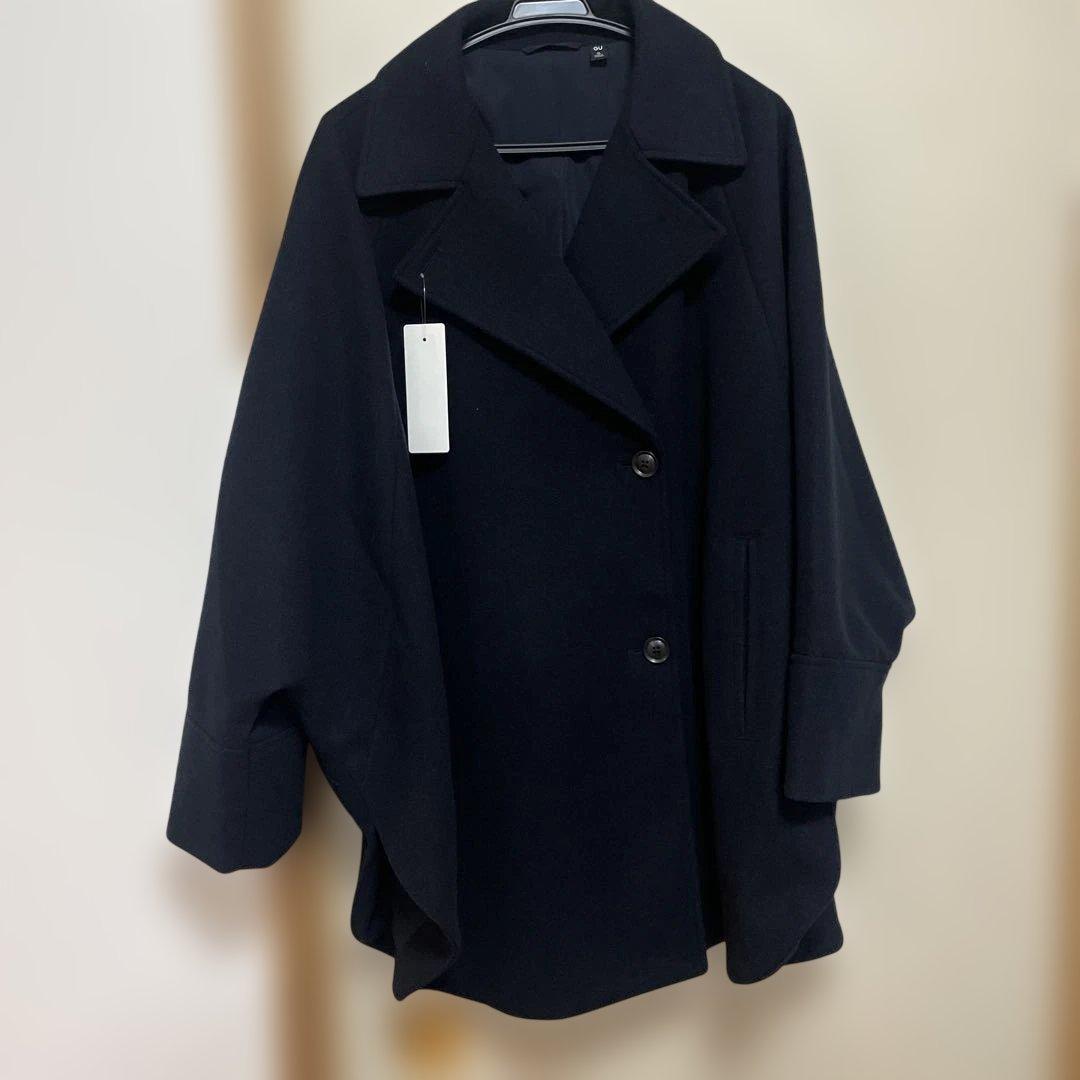 ☆新品☆GU コージーメルトンケープコートZ+E ネイビー XLサイズ