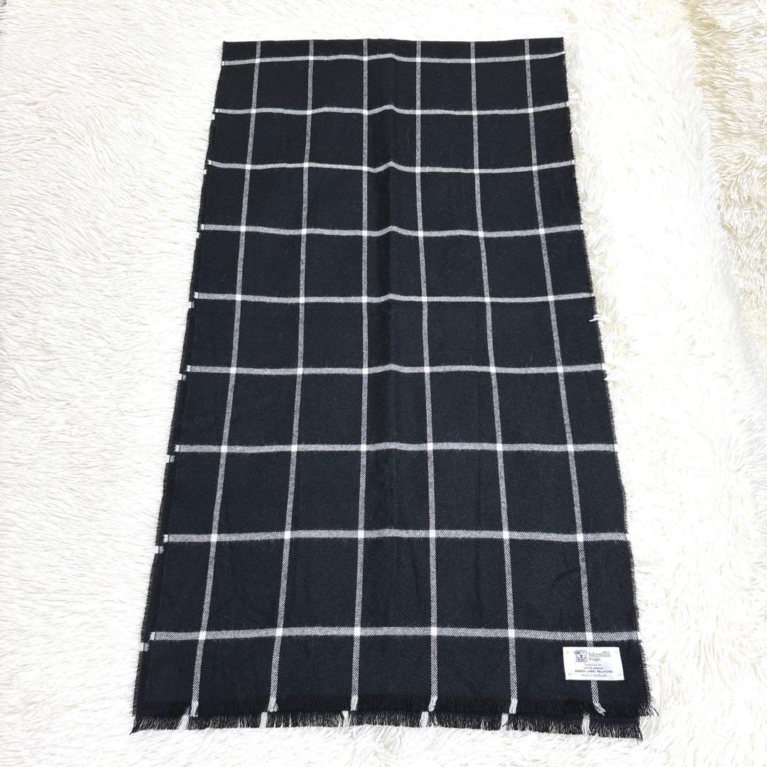Rosemary0126　 ジョンストンズ ストール　チェック 黒
