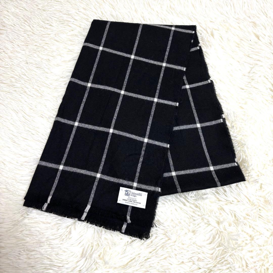 Rosemary0126　 ジョンストンズ ストール　チェック 黒