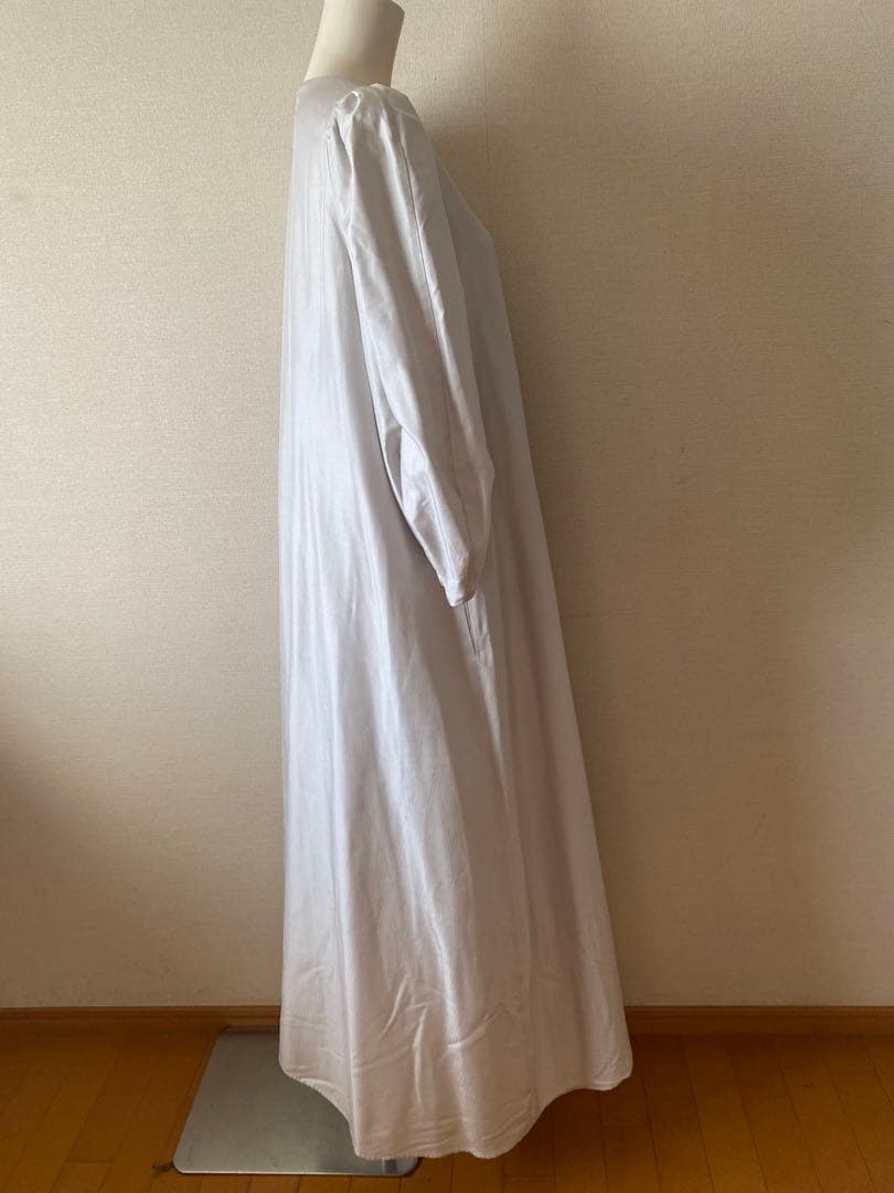 め*ー様 ebure シルクヘリンボーン ボリュームスリーブ　ロングワンピース