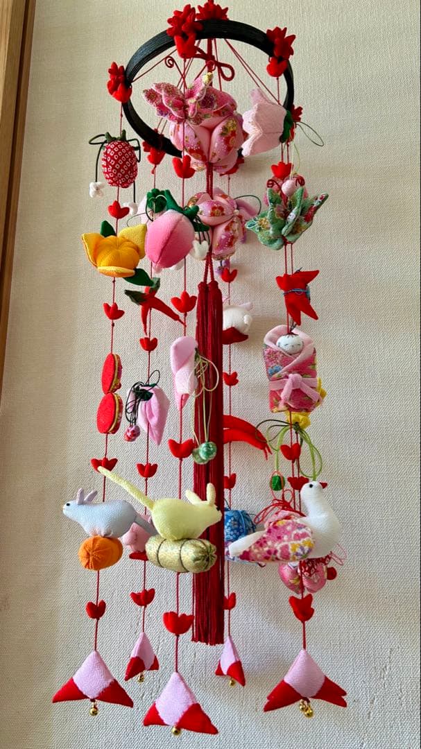 桃の節句　雛吊るし飾り 雛輪下げ　7本