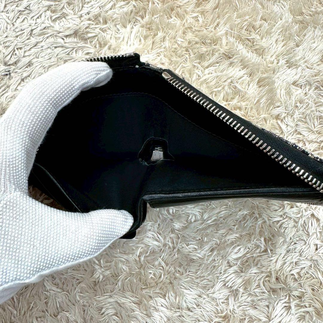 【美品 付属品完備】DIOR 二つ折り財布 トロッター　オブリーク ジャカード