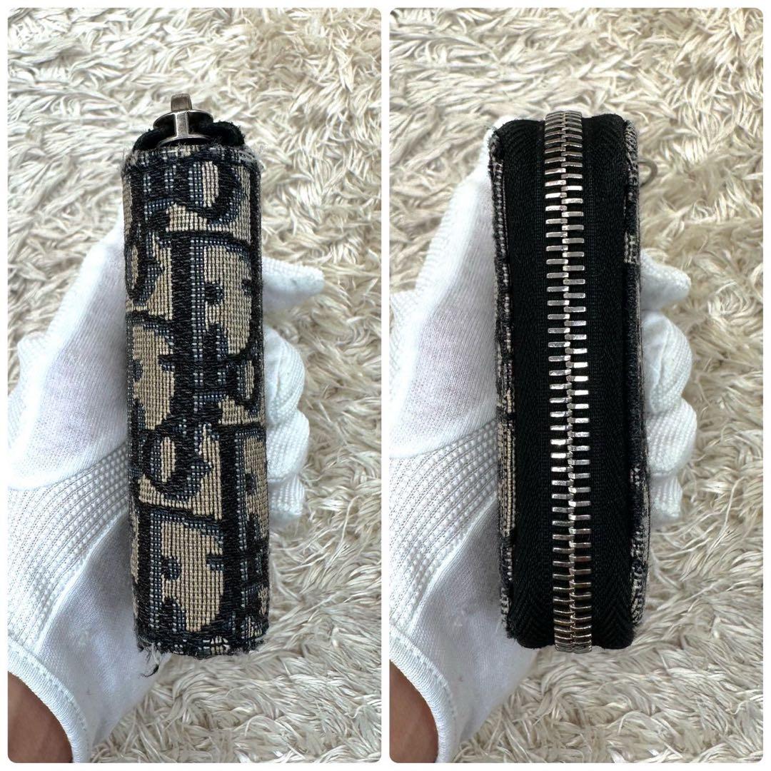 【美品 付属品完備】DIOR 二つ折り財布 トロッター　オブリーク ジャカード