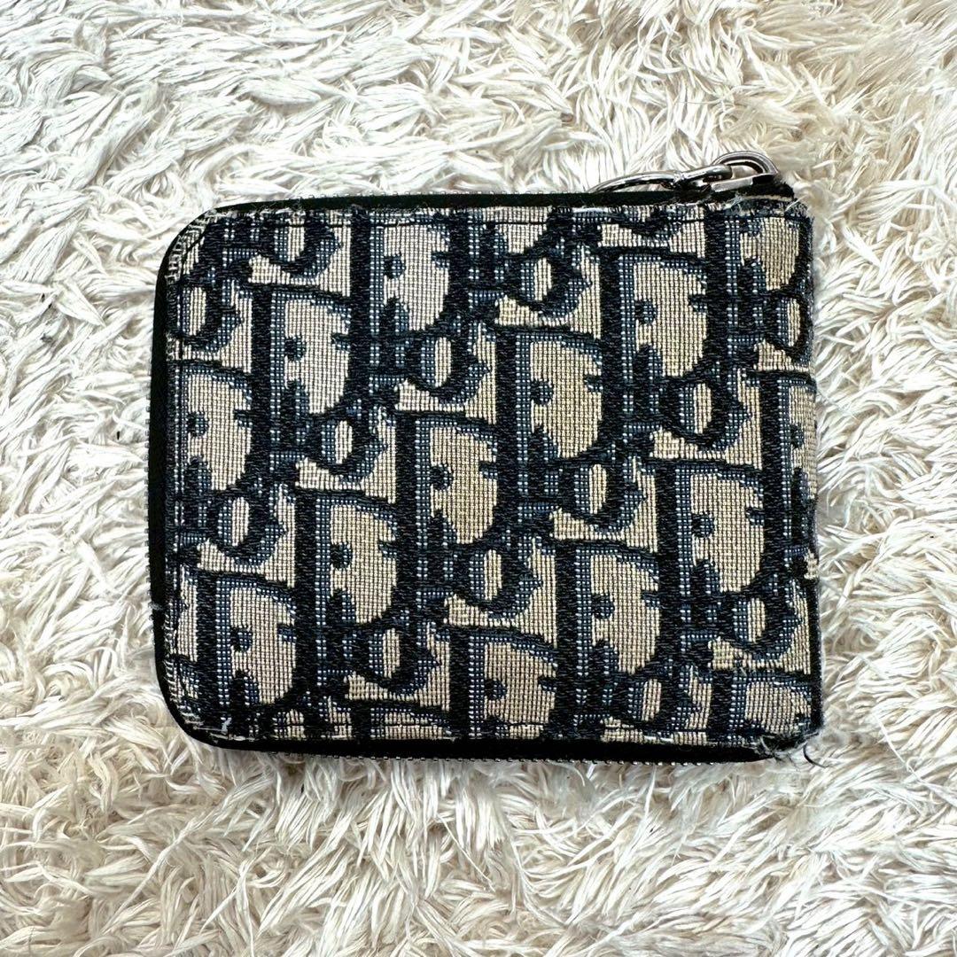 【美品 付属品完備】DIOR 二つ折り財布 トロッター　オブリーク ジャカード