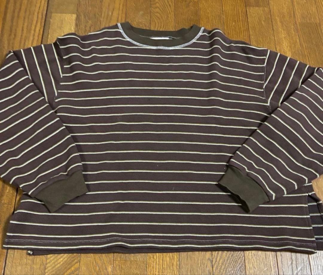 カットソー ブラウン　TODAYFUL Border Long T-shirts