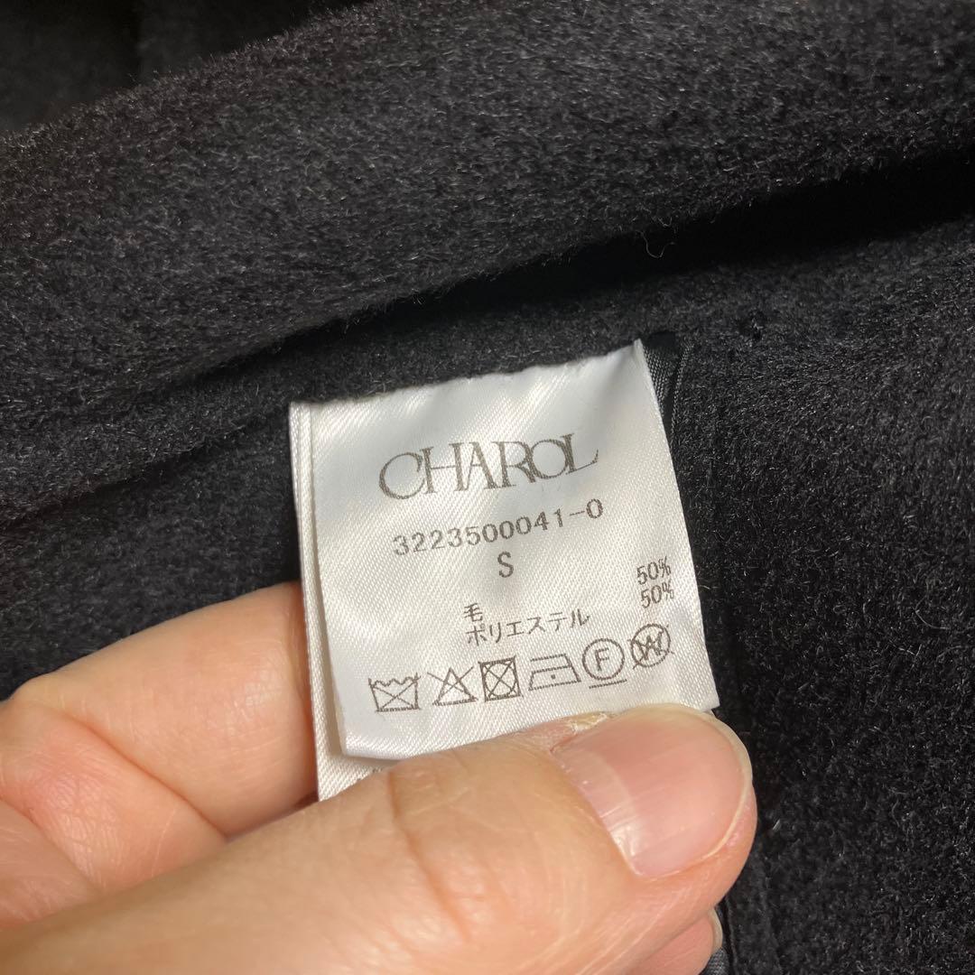 sasaki様　　新品未使用　CHAROL 黒 ハーフコートマフラー付