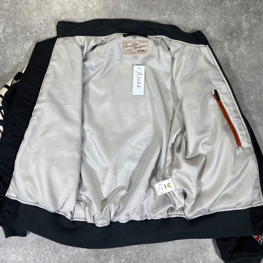 AVIREX STREET GEAR TRACK MA-1 ワッペン　L　黒