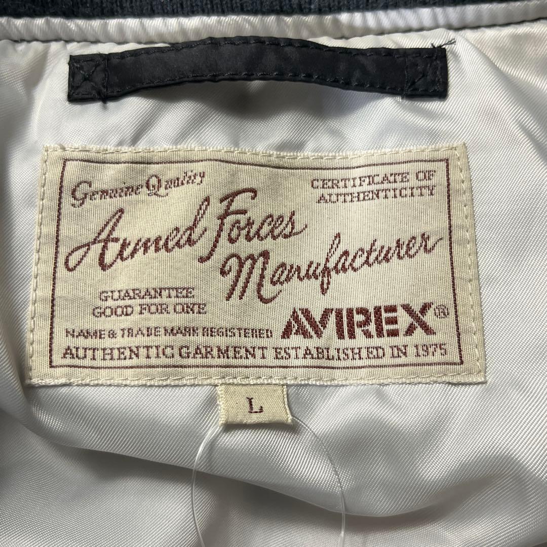 AVIREX STREET GEAR TRACK MA-1 ワッペン　L　黒