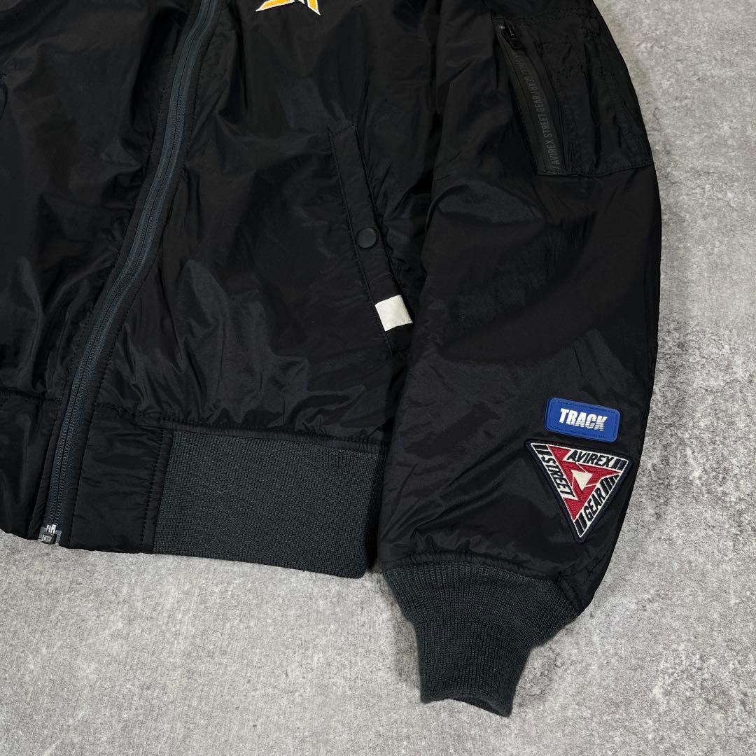 AVIREX STREET GEAR TRACK MA-1 ワッペン　L　黒