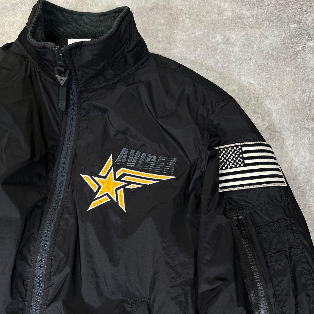 AVIREX STREET GEAR TRACK MA-1 ワッペン　L　黒