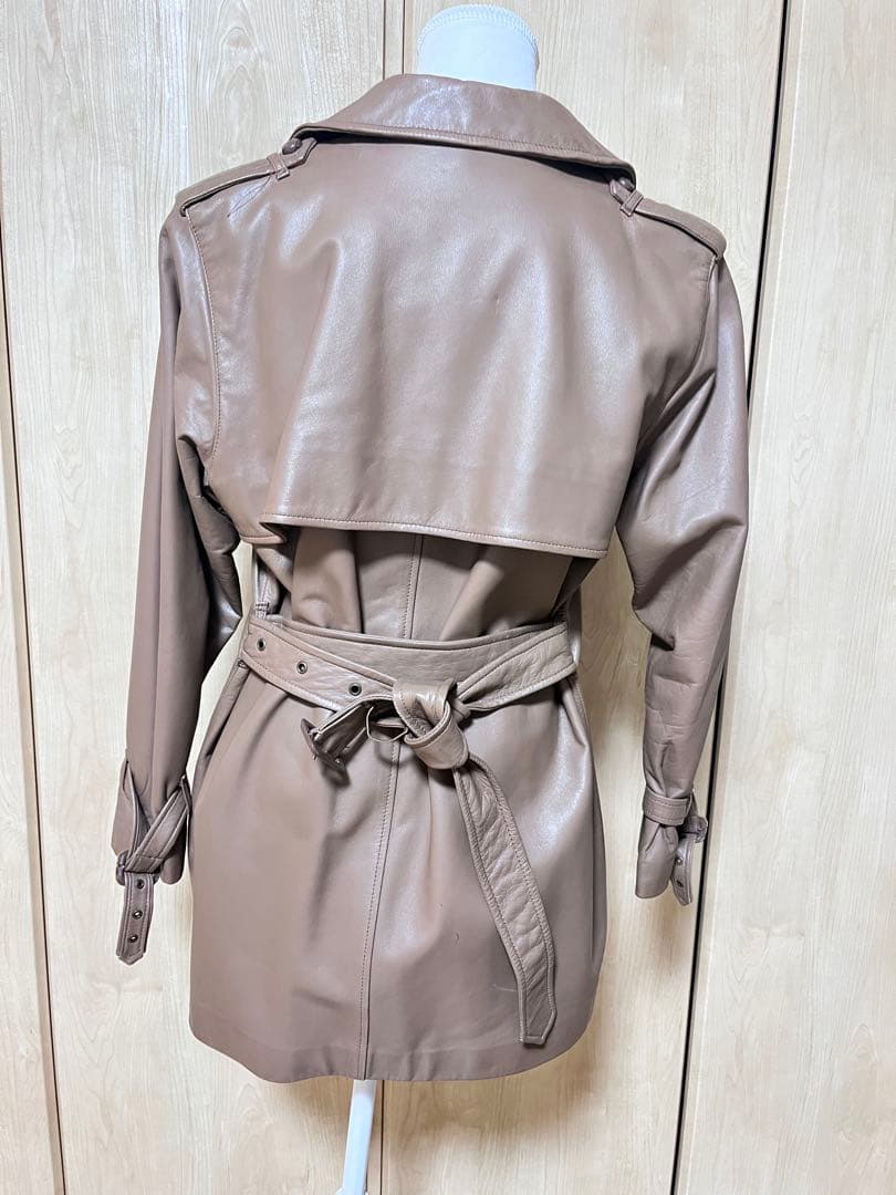 バーバリー　レザートレンチコート ベージュブラウン　ショート丈　11号Lサイズ