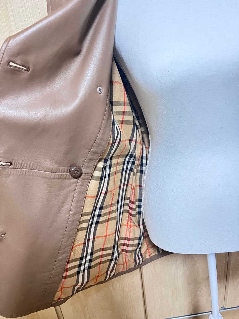 バーバリー　レザートレンチコート ベージュブラウン　ショート丈　11号Lサイズ