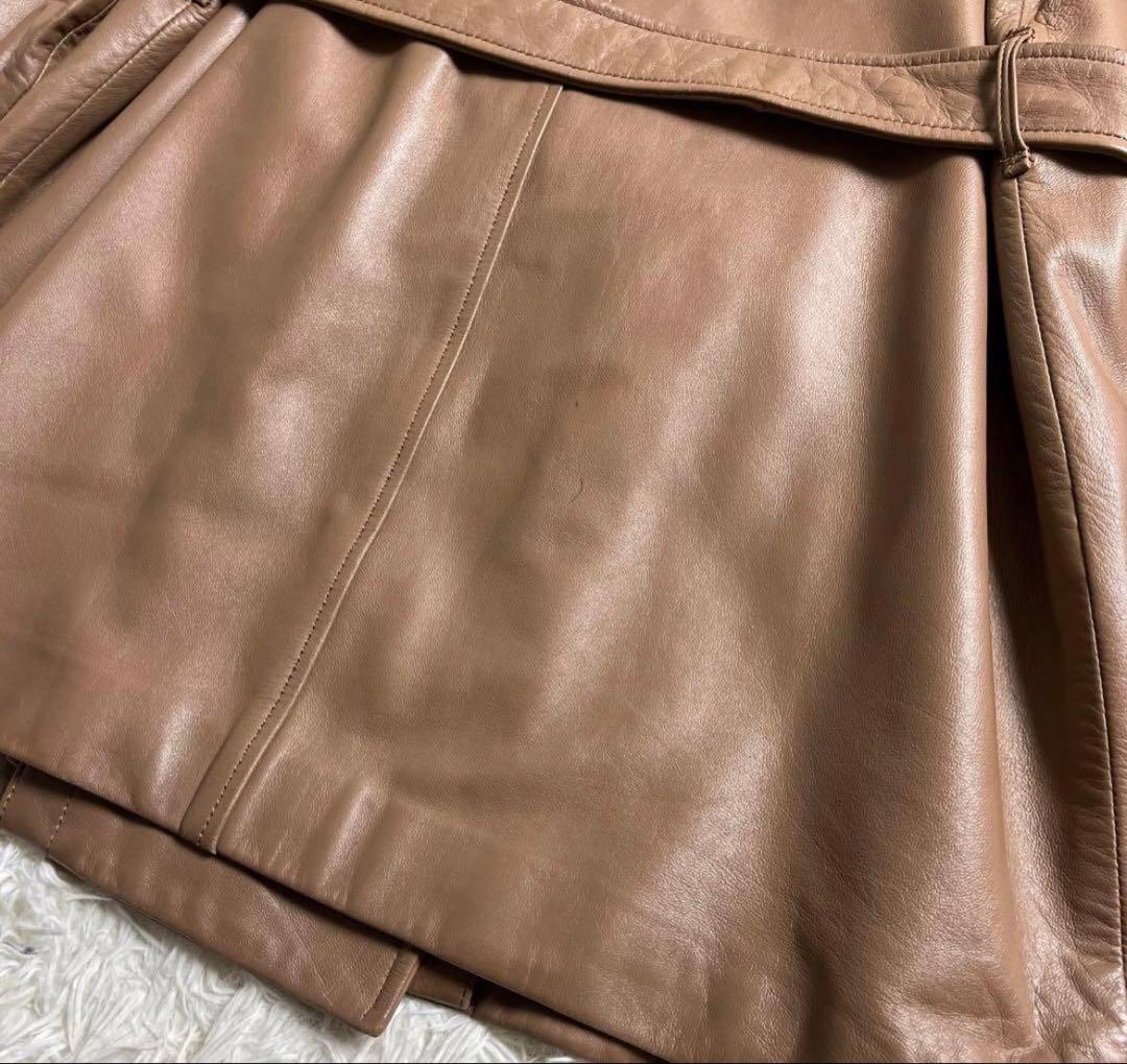 バーバリー　レザートレンチコート ベージュブラウン　ショート丈　11号Lサイズ