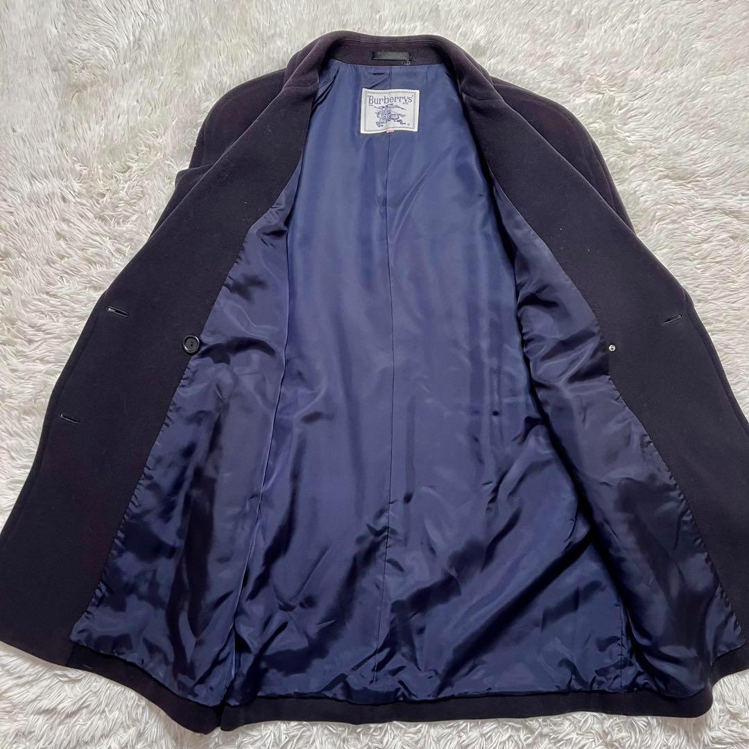 【美品】Burberry バーバリー ダブルブレスト ダブルコート カシミヤ混