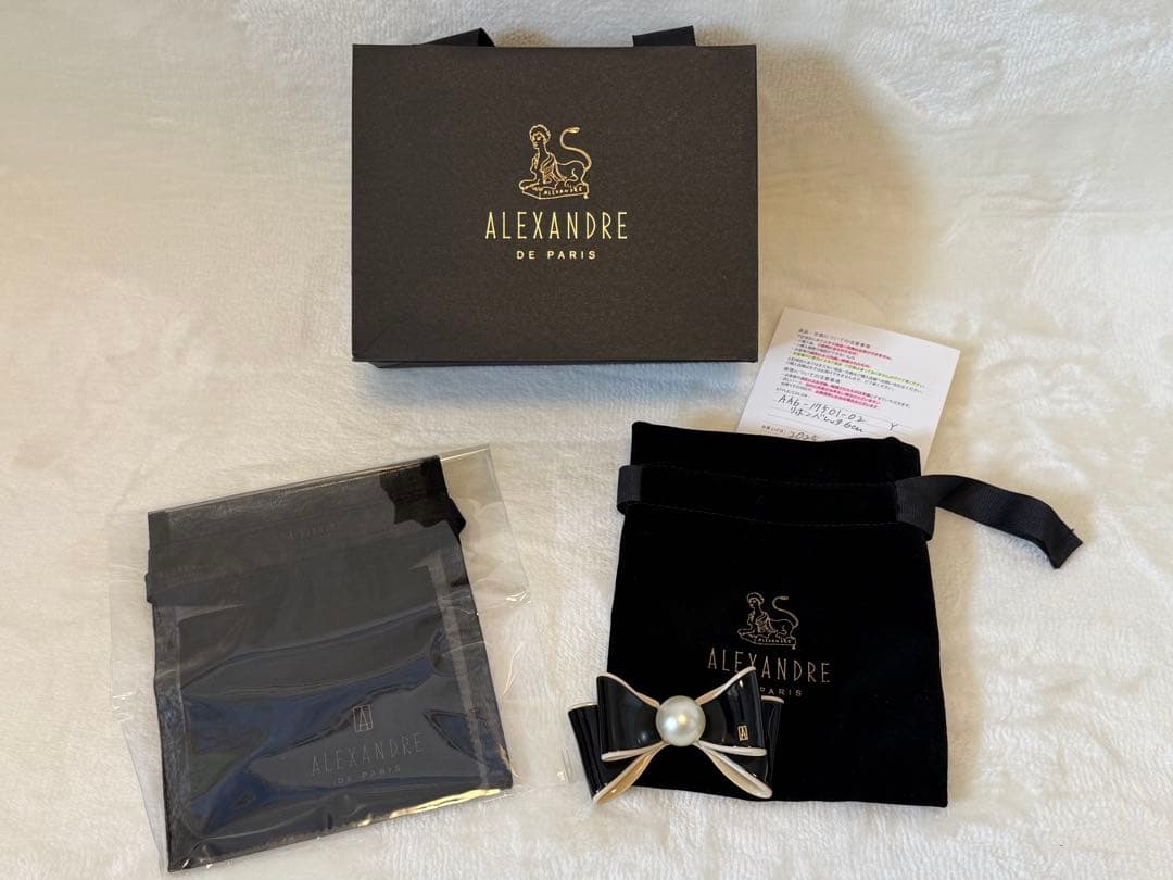 新品◆高島屋購入◆ALEXANDRE DE PARIS◆大パール付リボンバレッタ