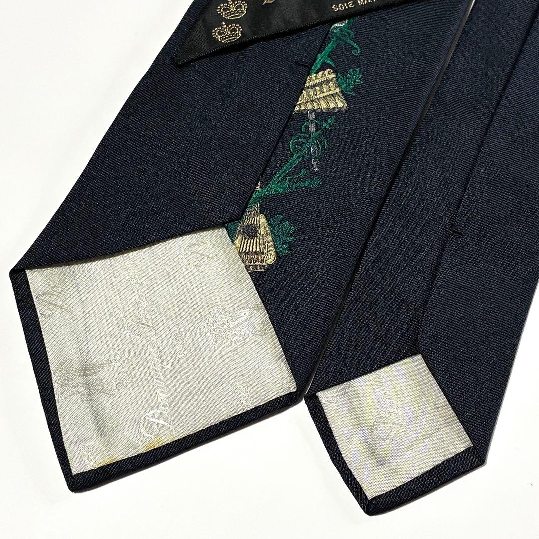 3800 ドミニクフランス ネクタイ 羽根兜 宝剣 楽器 ワンポイント