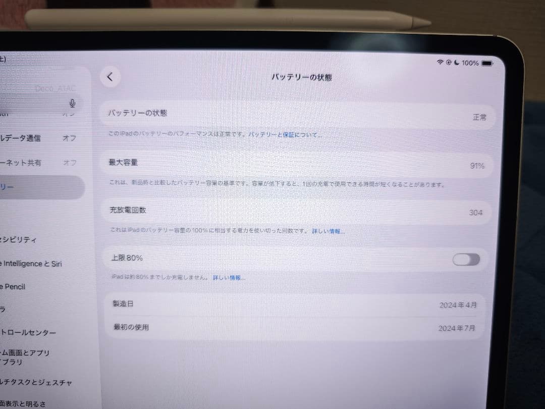 iPad Pro M4 256GB Pencil Pro、ケースセット