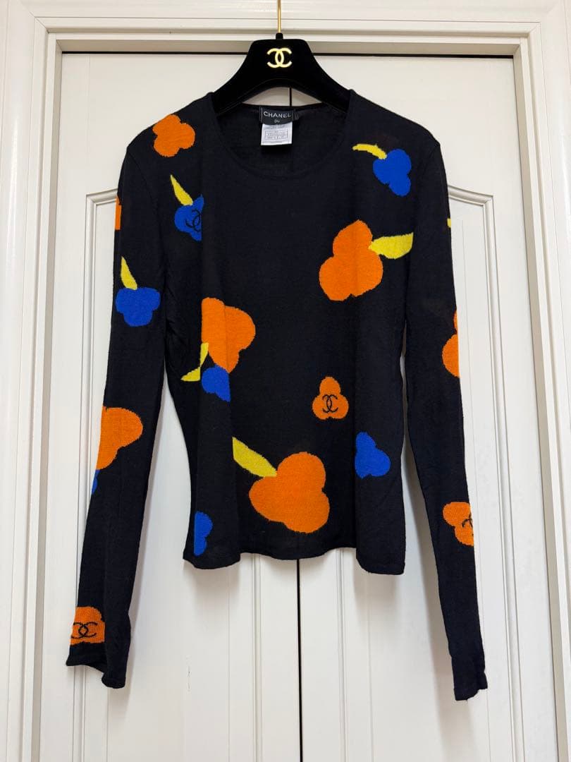 ヴィンテージ　CHANEL トップス　ブラック　ココマーク