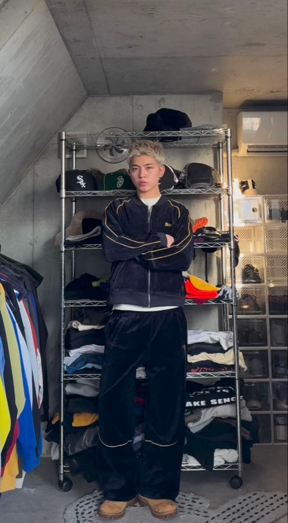 BlessU ベルベットジャージセット ネイビー　 上:Mサイズ　下:Lサイズ