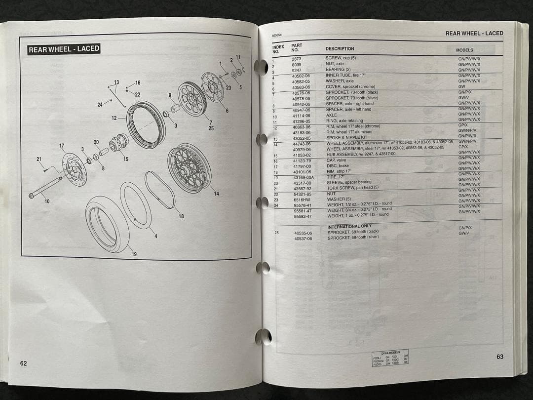 ハーレーダビッドソン　ダイナ（FXDB）　RR　純正スポークホイール