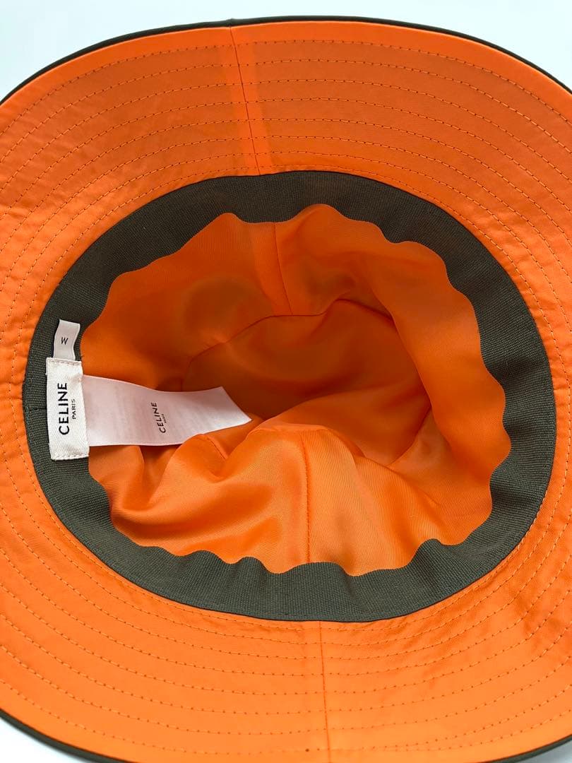 ⭐️ 極美品 セリーヌ ロゴ バケットハット ナイロン カーキ 鑑定済