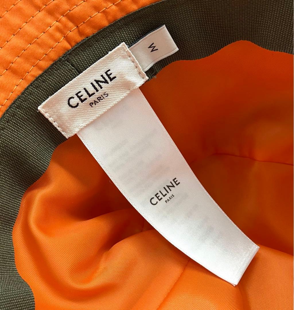 ⭐️ 極美品 セリーヌ ロゴ バケットハット ナイロン カーキ 鑑定済