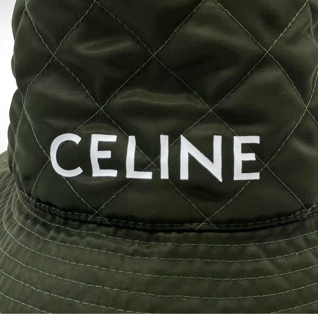 ⭐️ 極美品 セリーヌ ロゴ バケットハット ナイロン カーキ 鑑定済