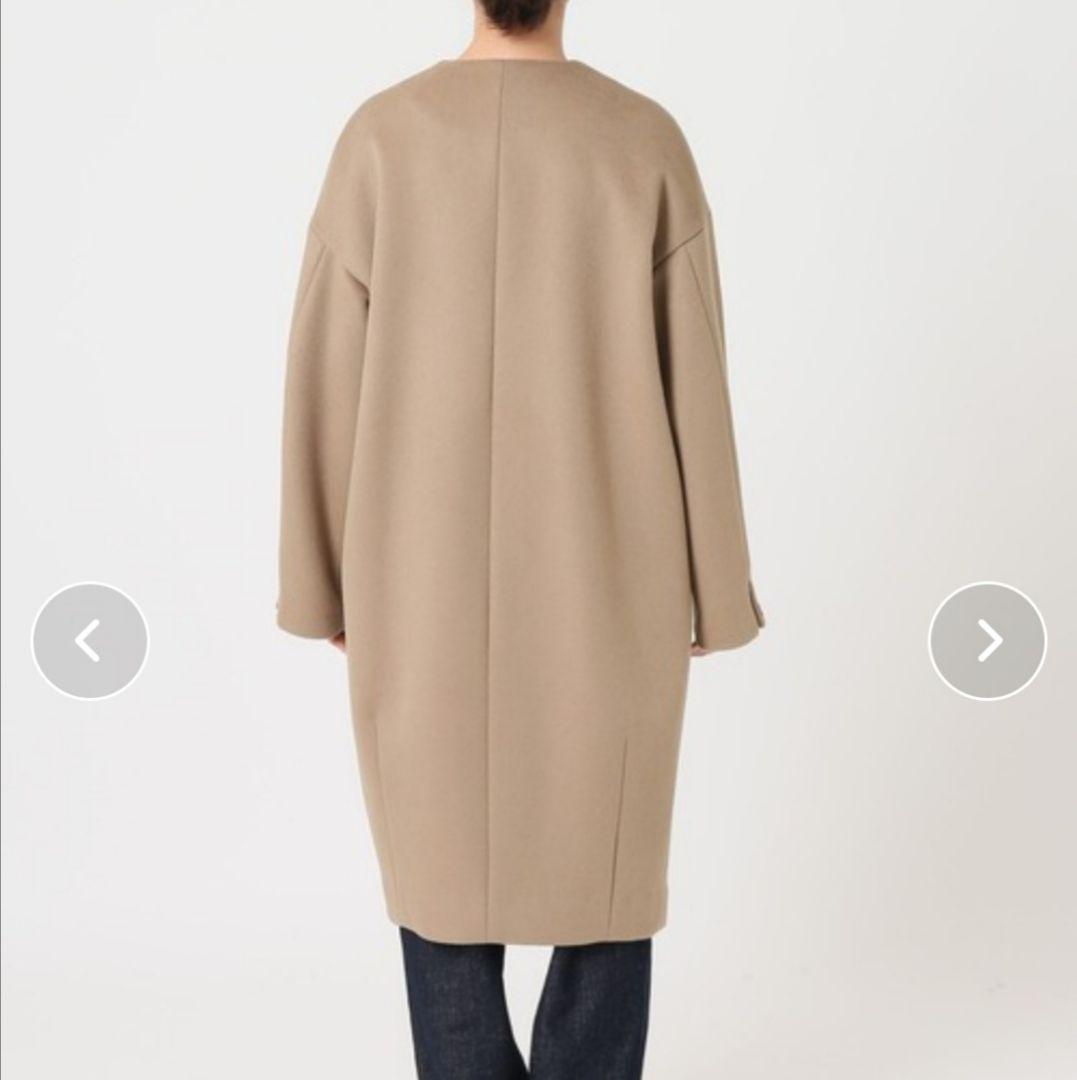 pick☆SLOBE IENA ロングコート ノーカラー ベージュ