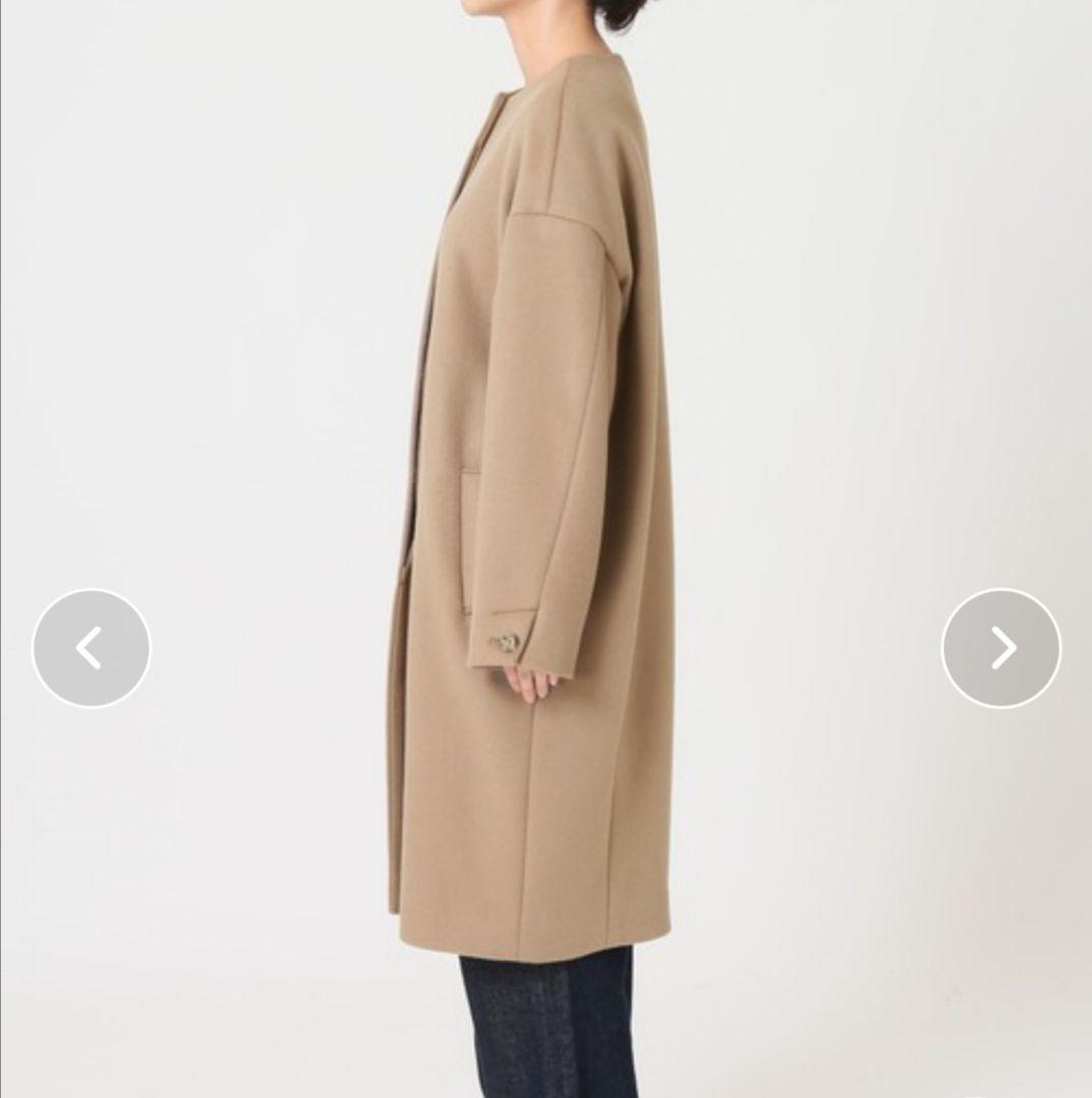 pick☆SLOBE IENA ロングコート ノーカラー ベージュ