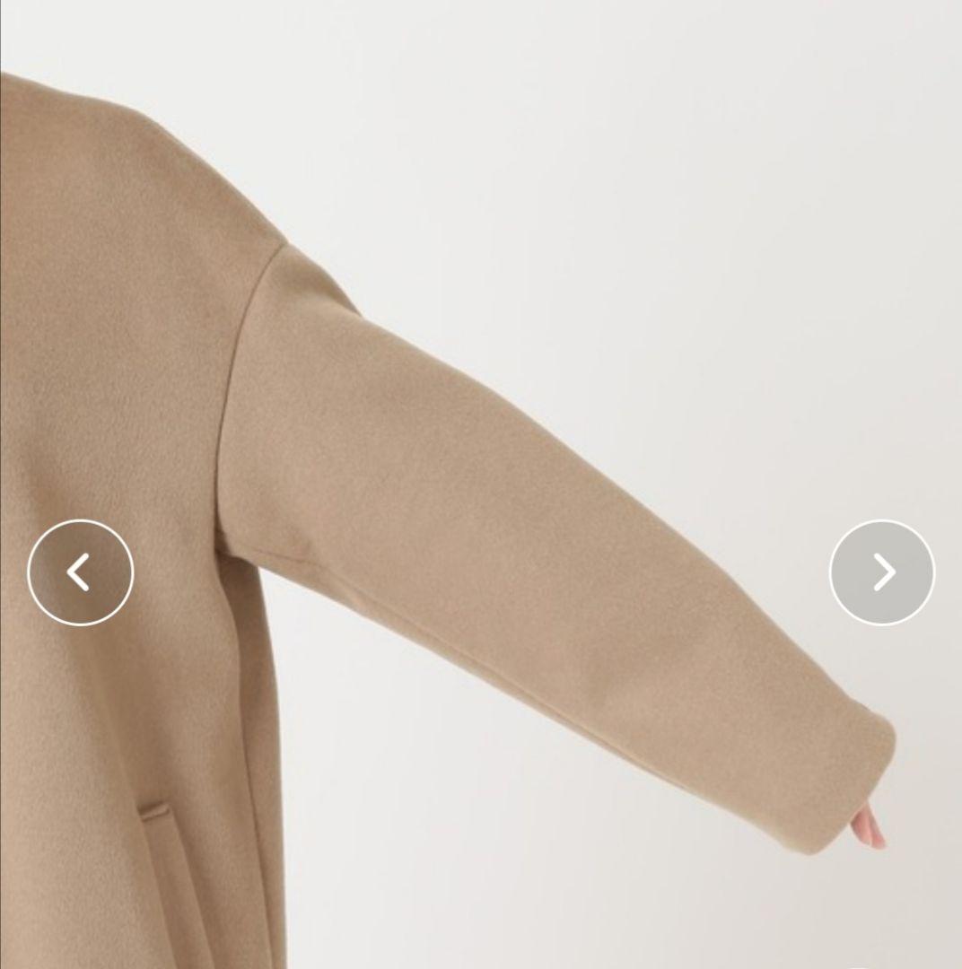 pick☆SLOBE IENA ロングコート ノーカラー ベージュ