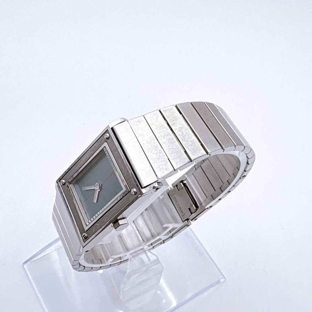 稼働品 YSL イヴサンローラン スクエアフェイス シルバー クオーツ 腕時計