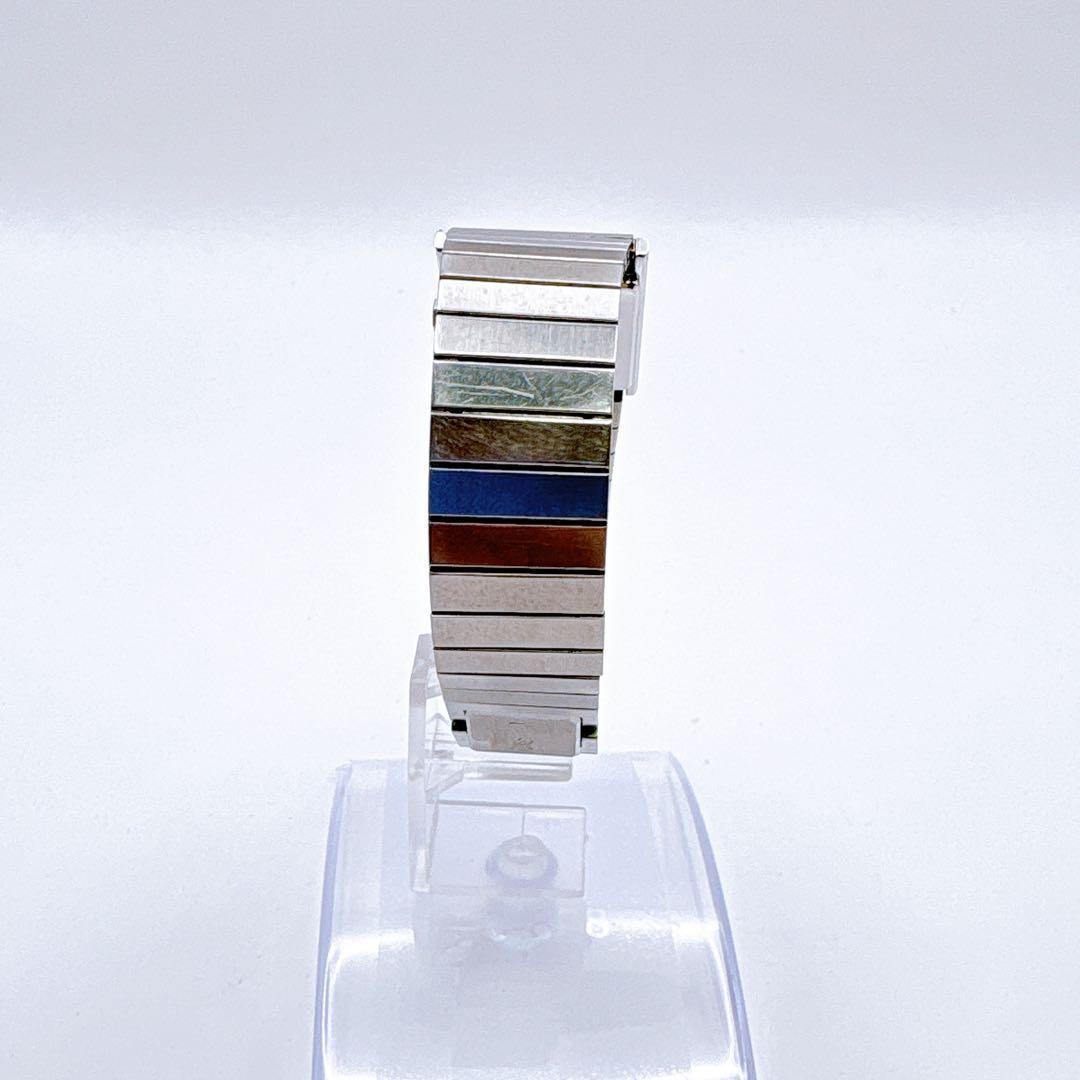 稼働品 YSL イヴサンローラン スクエアフェイス シルバー クオーツ 腕時計