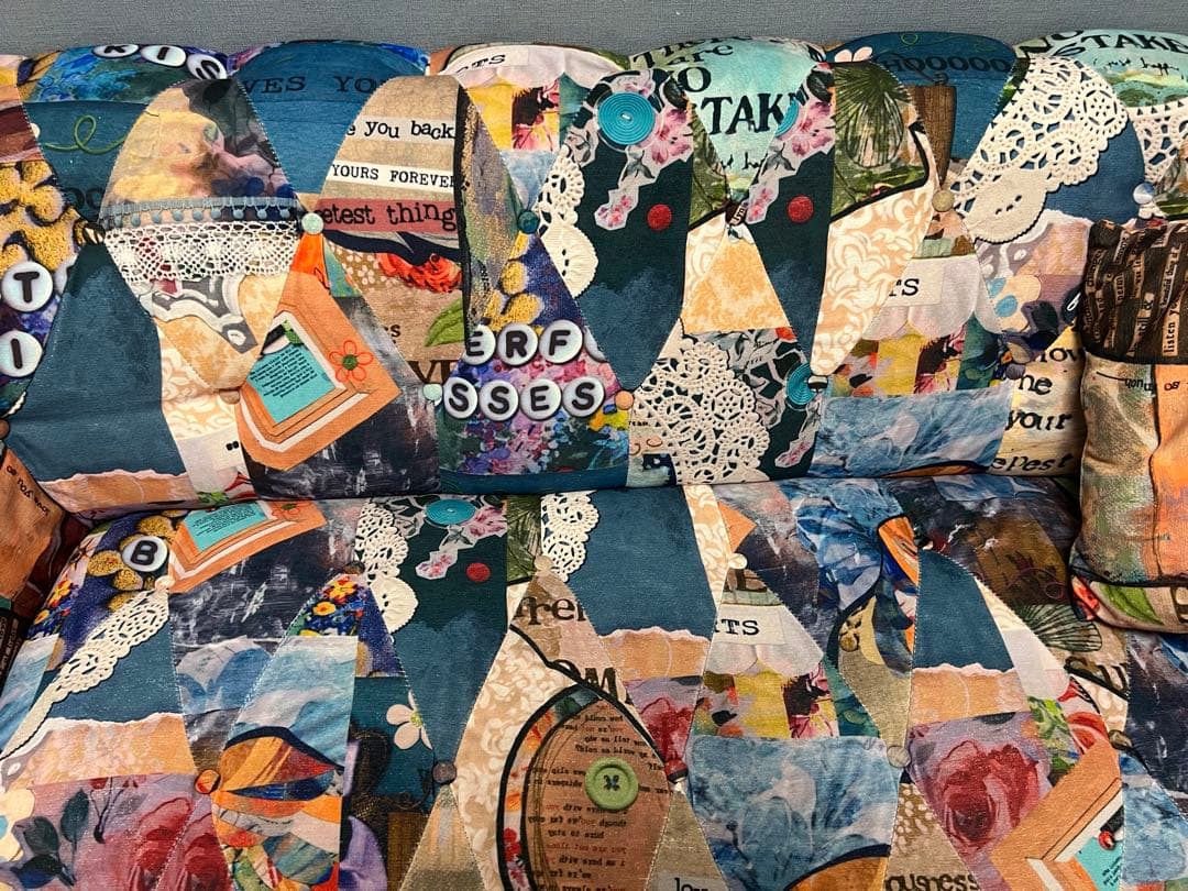 カラフル パッチワーク 2.5人掛けソファ