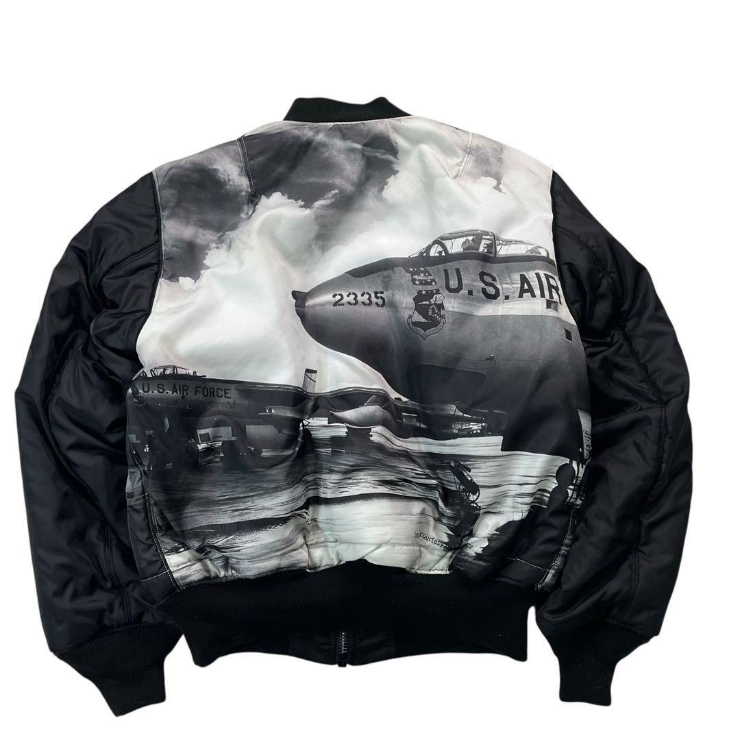 ✨未使用級✨ アルファインダストリーズ 戦闘機プリントMA-1ブラックL